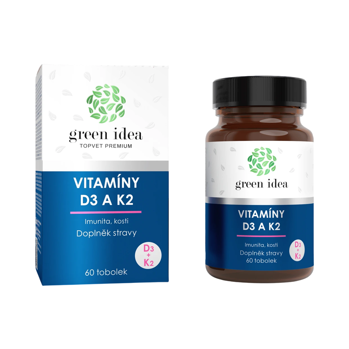 Green idea VITAMÍNY D3 a K2 - 60 kapsúl - Green idea