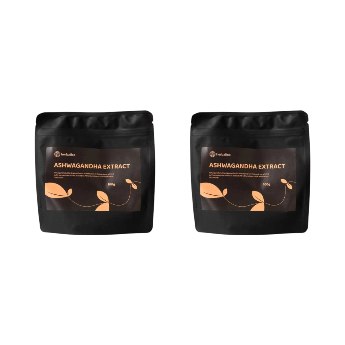 Herbatica Zvýhodnený set: 2 x Ashwagandha prášok z koreňa, 7% extrakt - 100 g - Herbatica