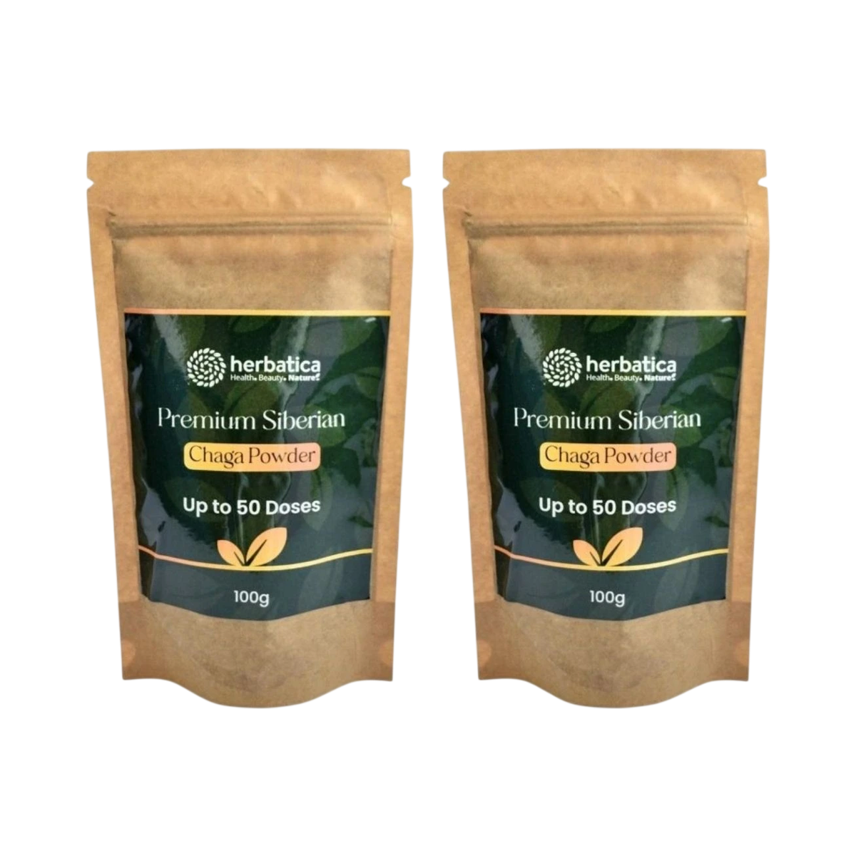 Herbatica Zvýhodnený set: 2x Prémiová čaga sibírska 100% prášok - 100g - Herbatica