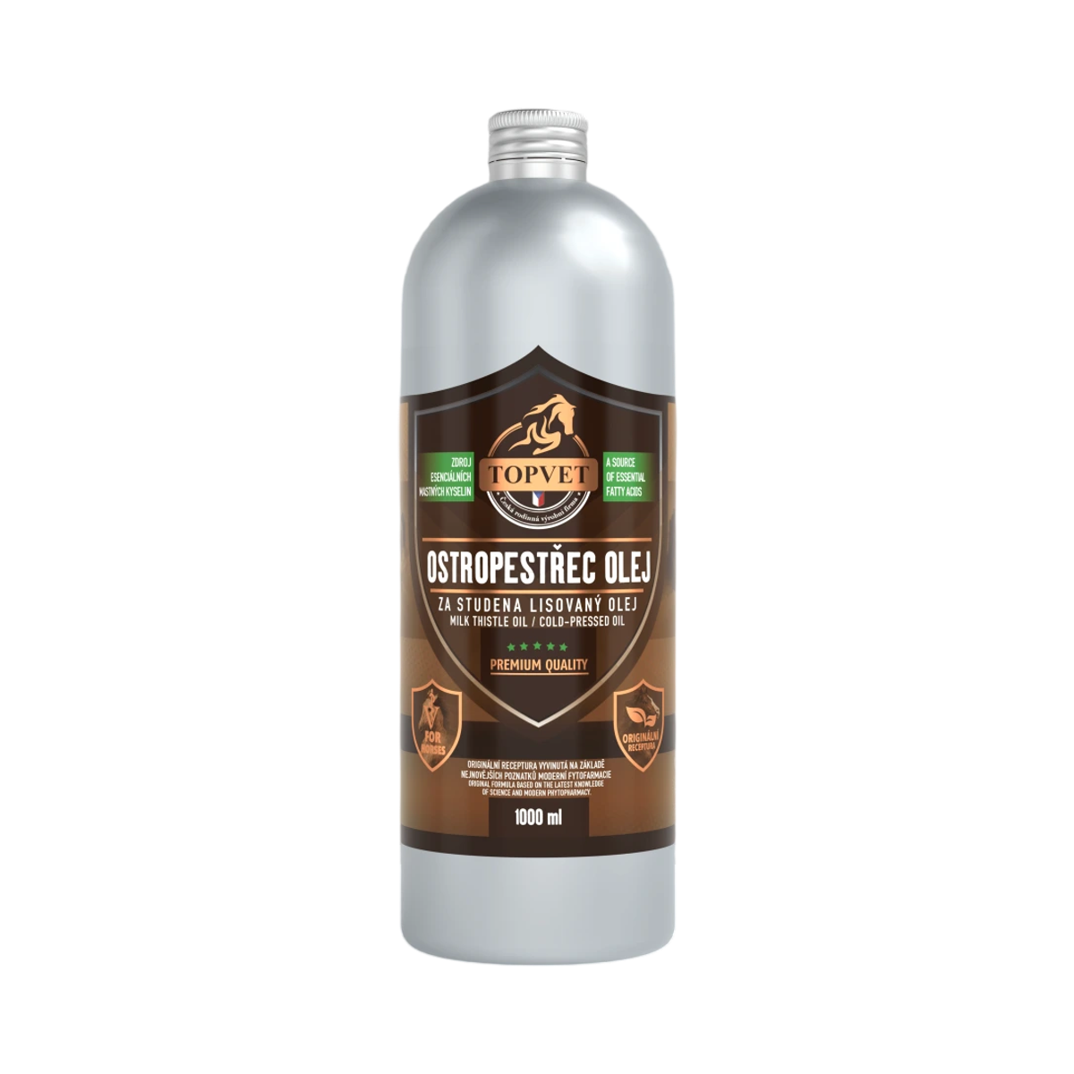 Green idea Pestrecový olej pre kone – 1000 ml – Green idea
