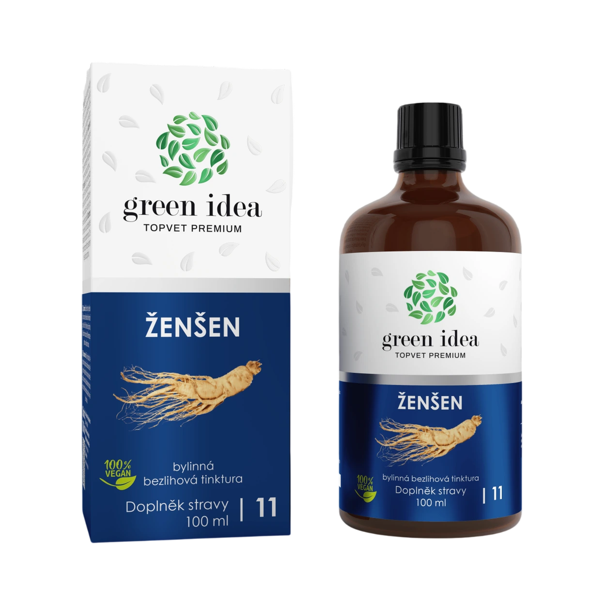 Green idea Ženšen – bezliehová tinktúra – 100 ml – Green idea