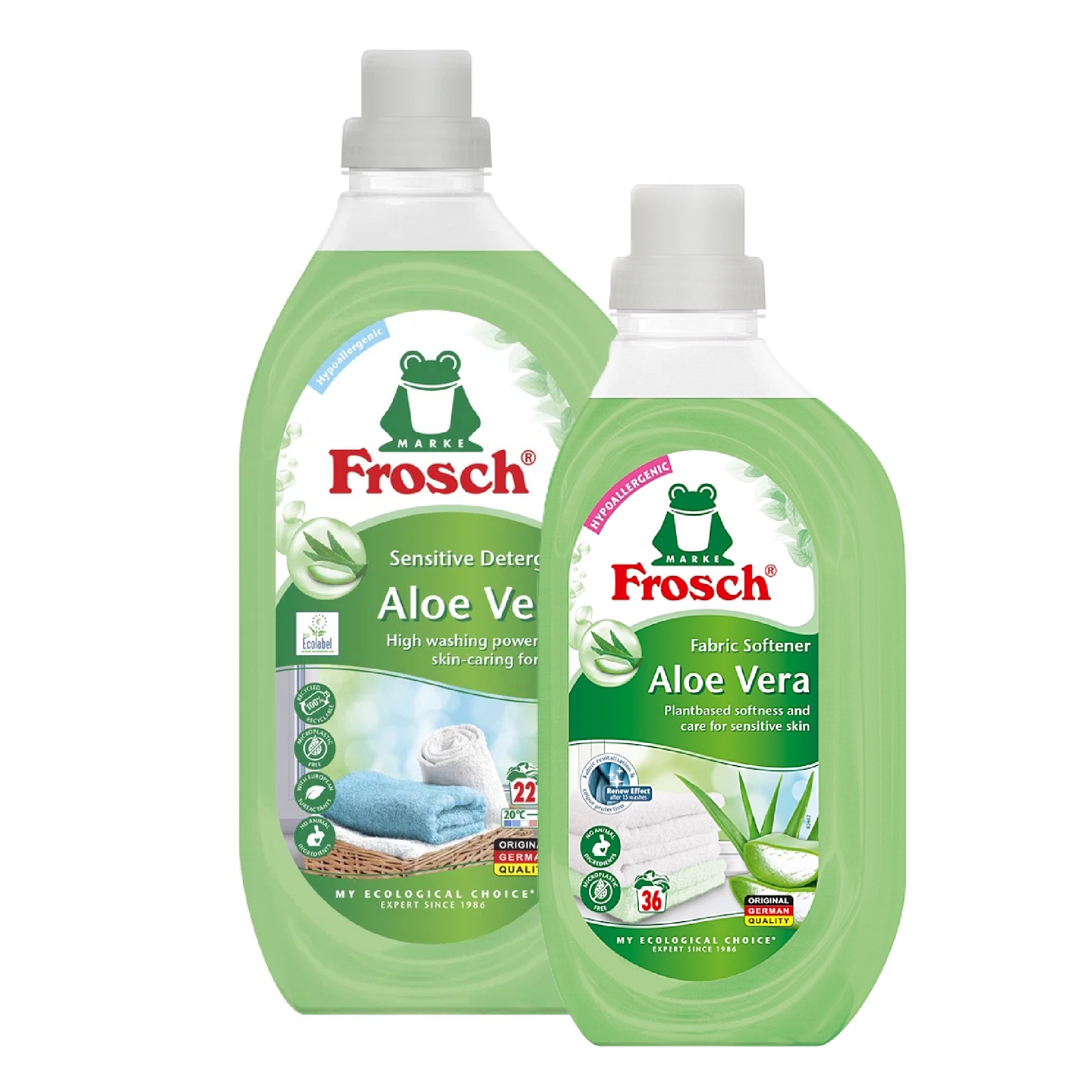 Frosch FROSCH Sensitive Aloe Vera Prací gél 1500 ml + aviváž Aloe Vera 750 ml