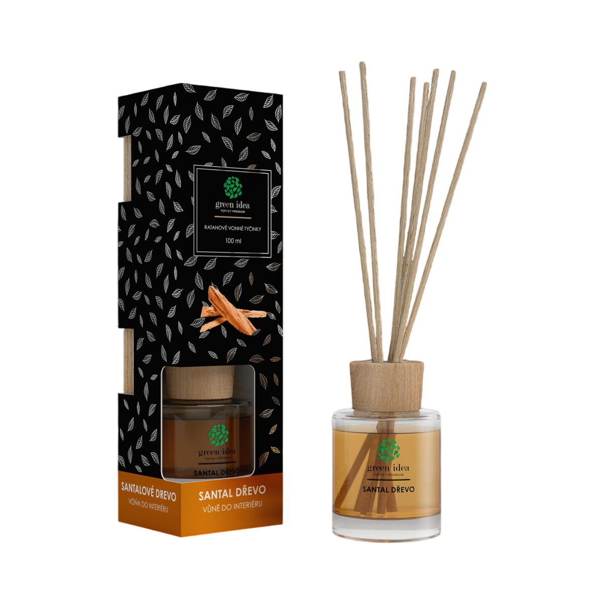 Green idea Ratanové vonné tyčinky Santalové drevo 100 ml - Green idea