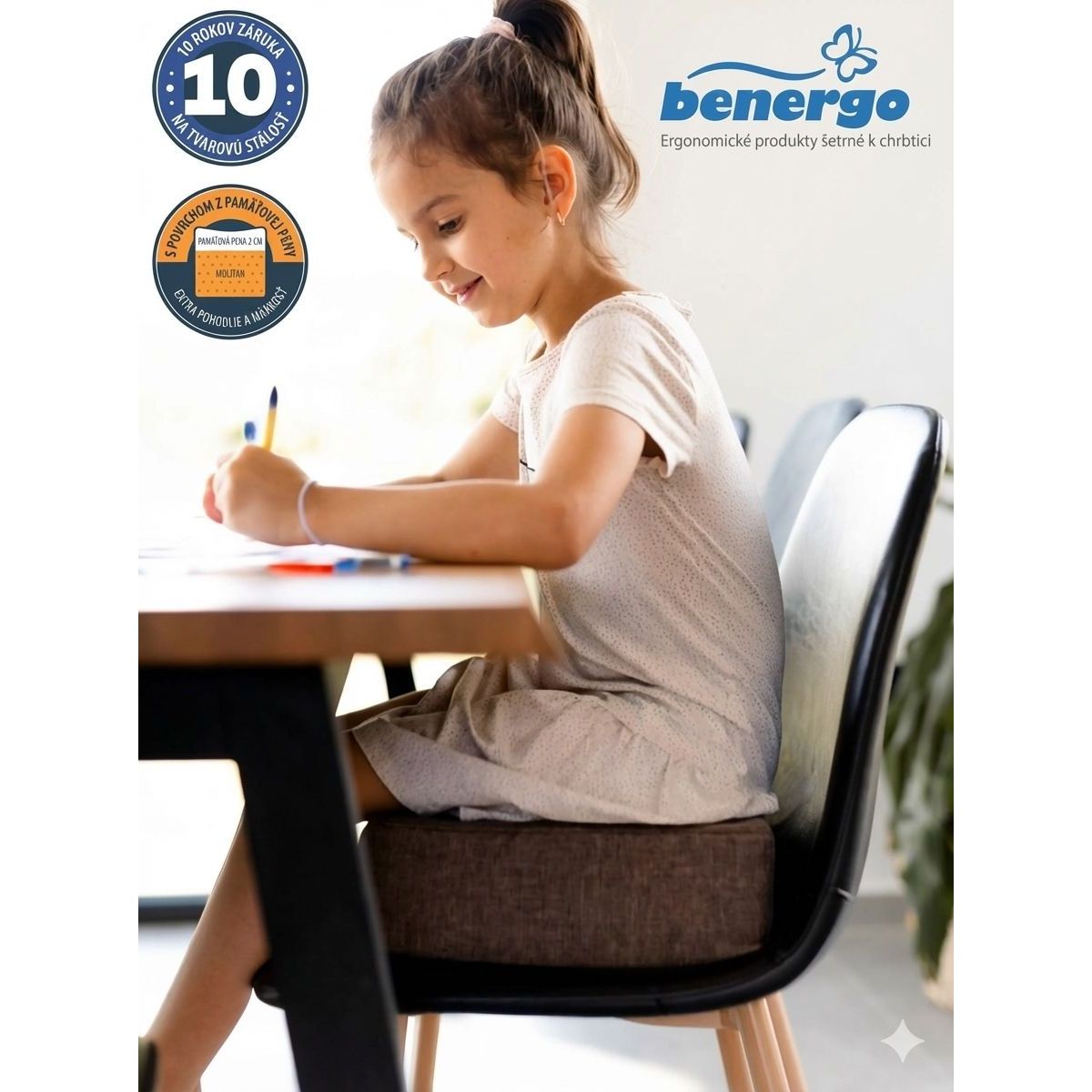 Benergo Ergonomicky vankúš na zvýšenie sedenia Benergo - pre deti