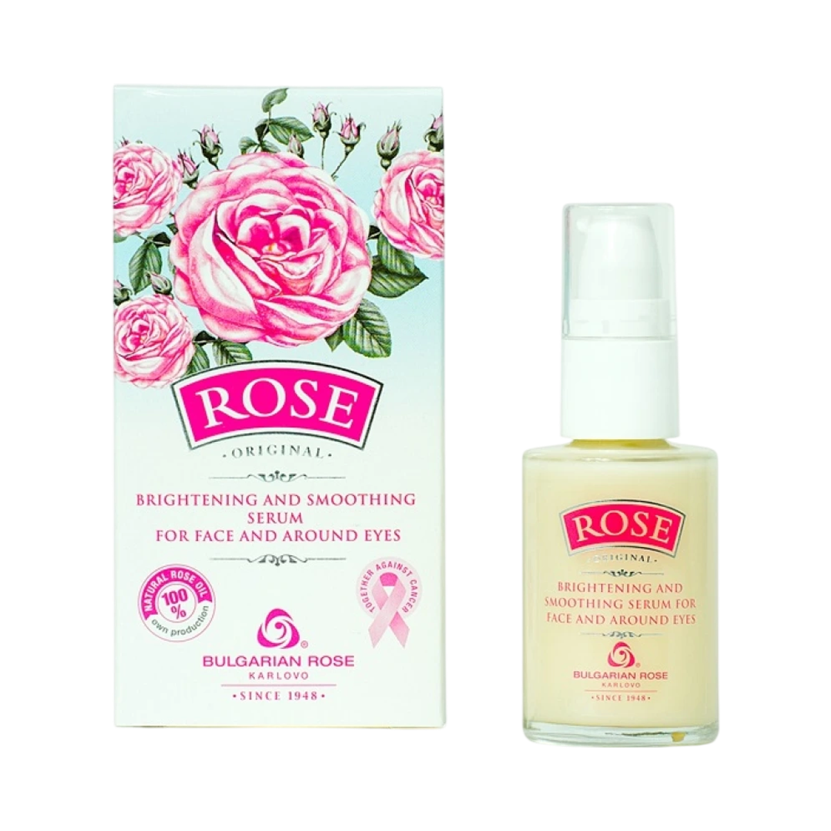 Bulgarian Rose Karlovo ROSE ORIGINAL – rozjasňujúce a vyhladzujúce sérum na tvár a okolie očí 30 ml - Bulgarian Rose Karlovo