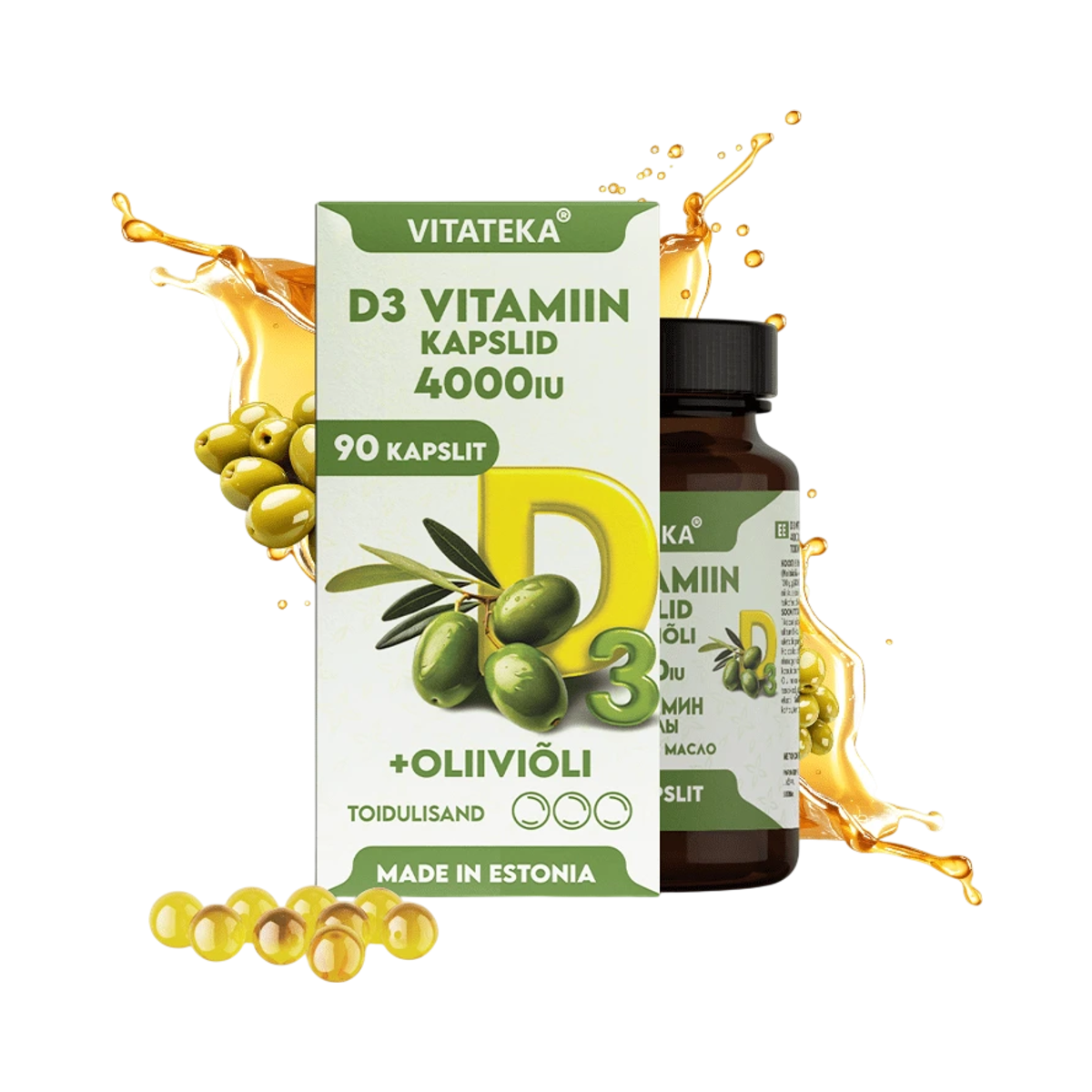 Vitateka Vitamín D3 4000 IU s olivovým olejom – 90 kapsúl – Vitateka
