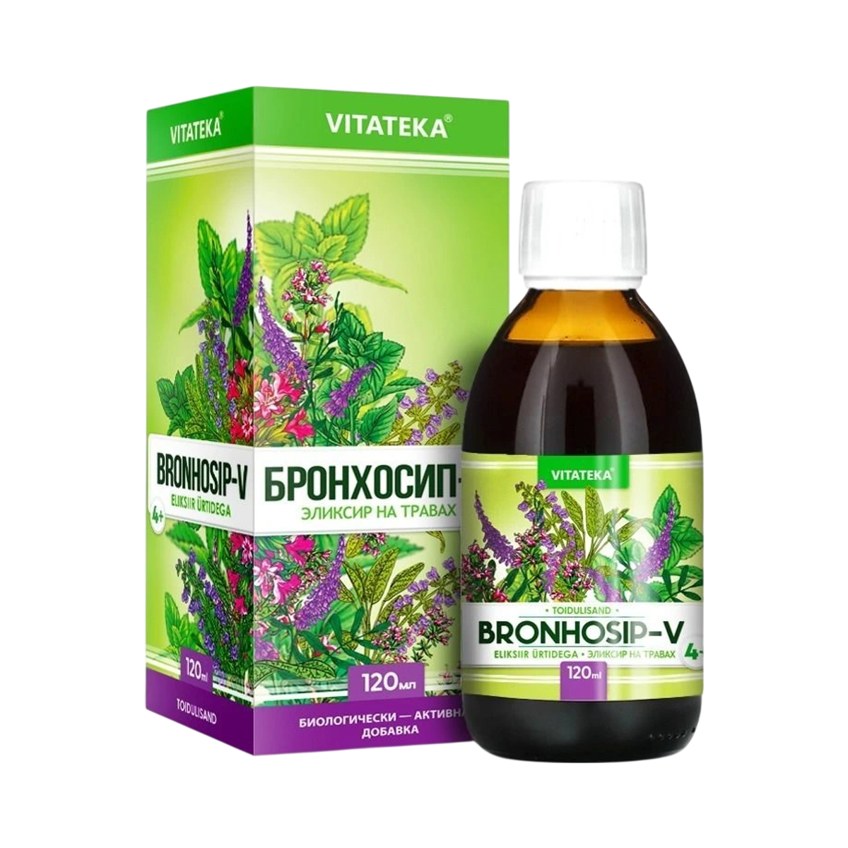 Vitateka Bronhosip-V – bylinný elixír s vitamínom C – 120 ml – Vitateka