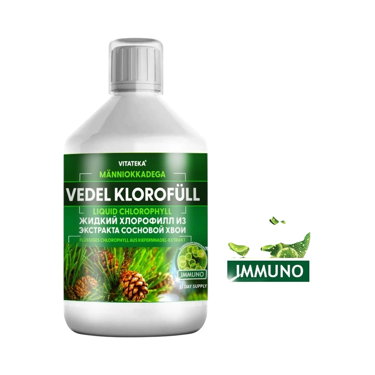 Vitateka Tekutý chlorofyl s extraktom z borovicového ihličia – 500 ml – Vitateka