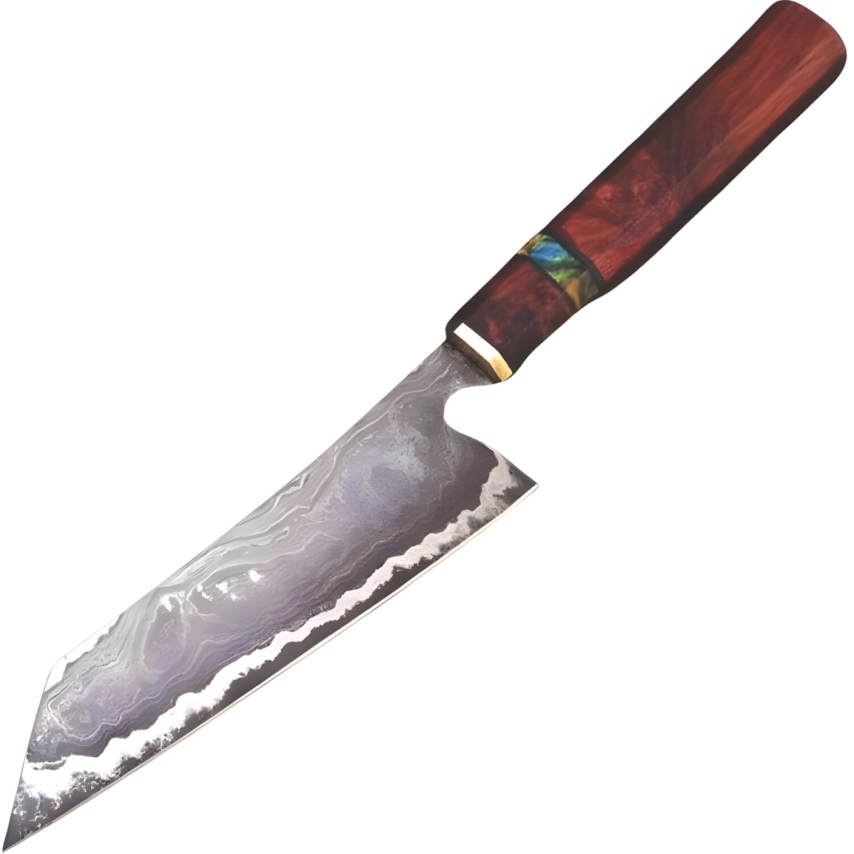 HARAHU Damaškový kuchynský nôž Kiritsuke - hnedá