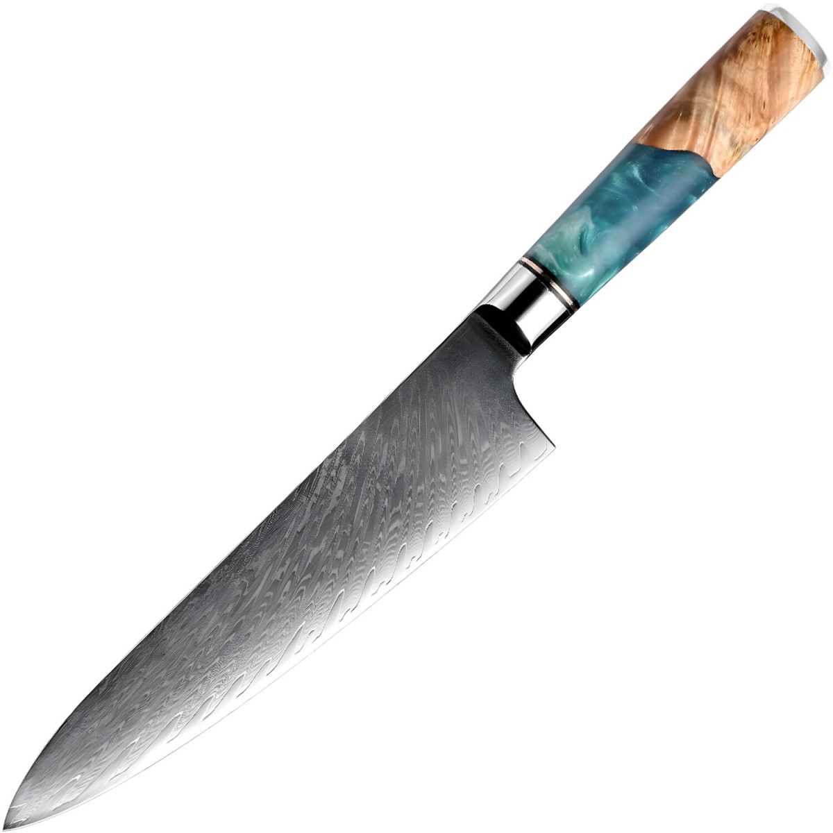 HARAHU Damaškový kuchynský nôž SH-39331 Chef/Modrá