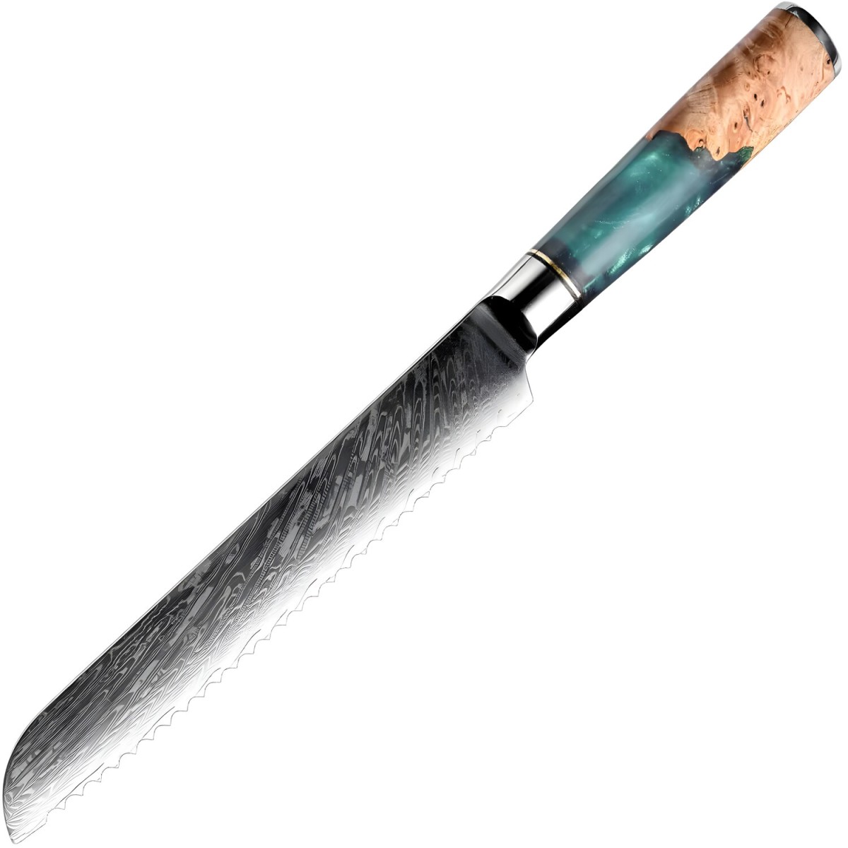 HARAHU Damaškový kuchynský nôž SH-39328 - Bread/Modrá