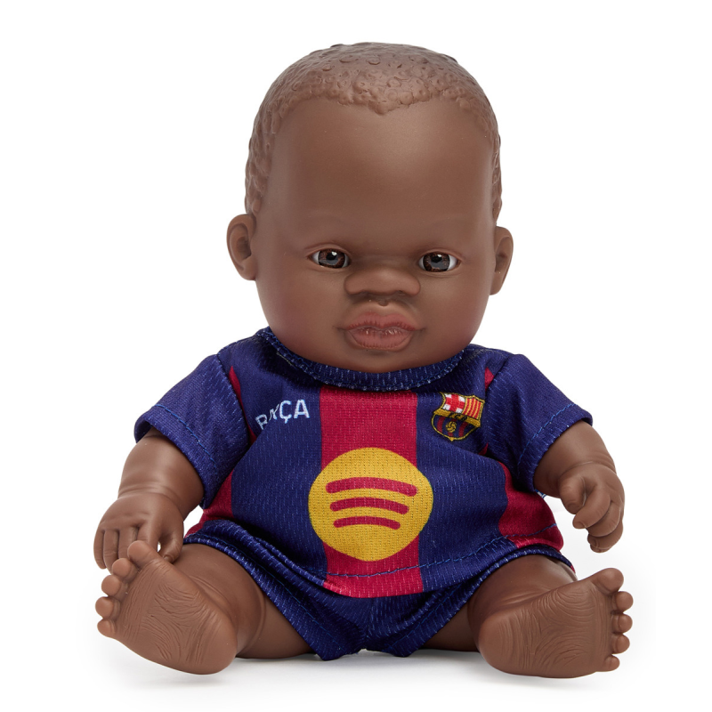 Miniland Miniland Realistická bábika FC Barcelona – Chlapček (Afričan), 21 cm