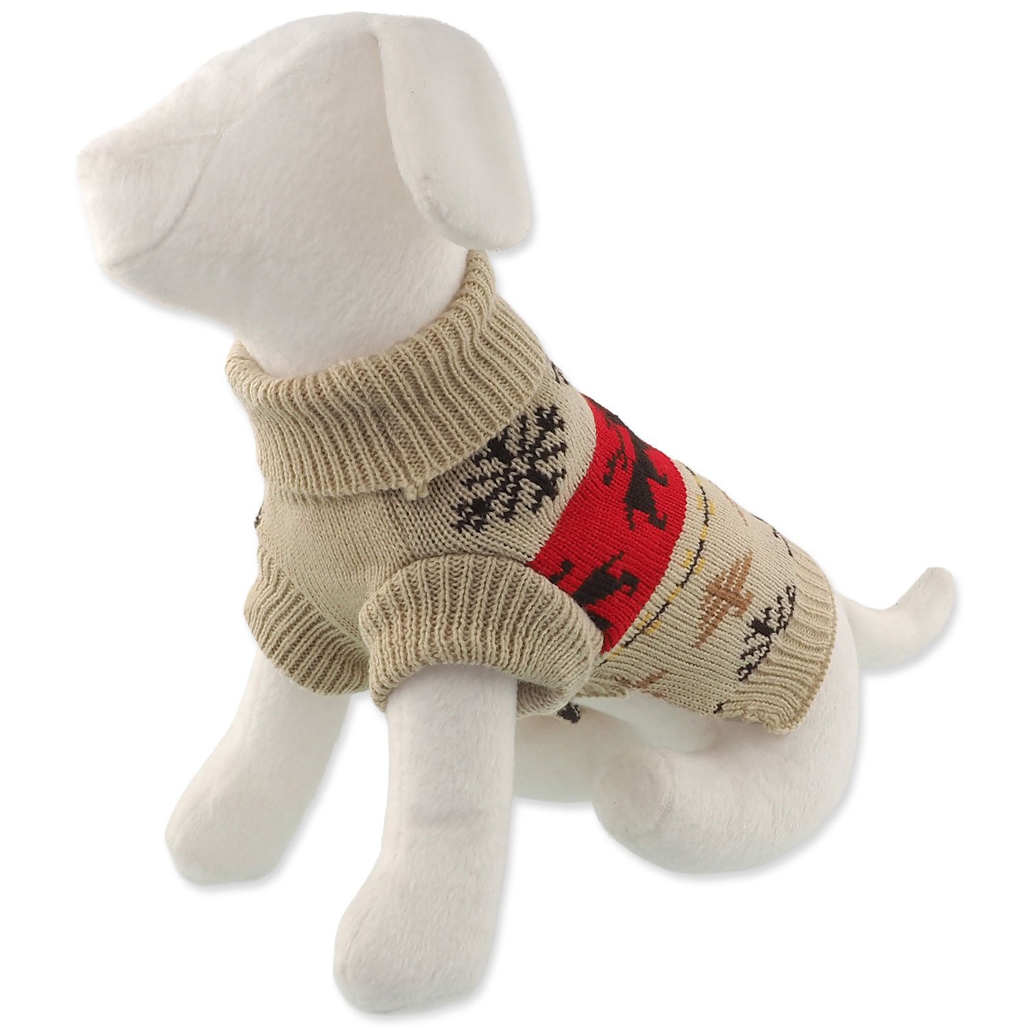 Dog Fantasy Sveter Winter Tale Vianočný pletený so sobmi, XL 65cm