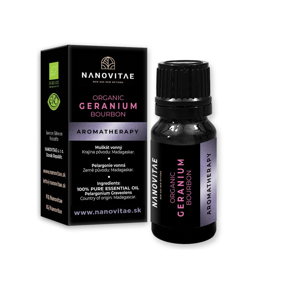 NANOVITAE Geranium Bourbon esenciálny olej – ORGANIC quality 10ml