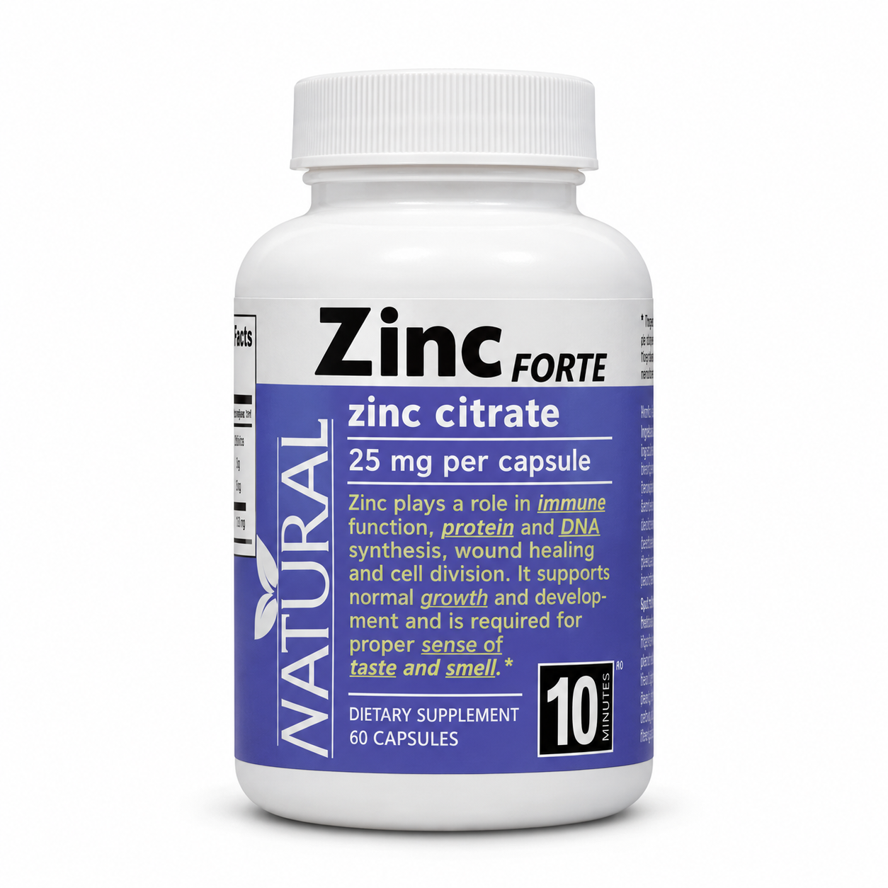 Natural Zinok Forte - Citrát zinočnatý - 25 mg - 60 kapsúl