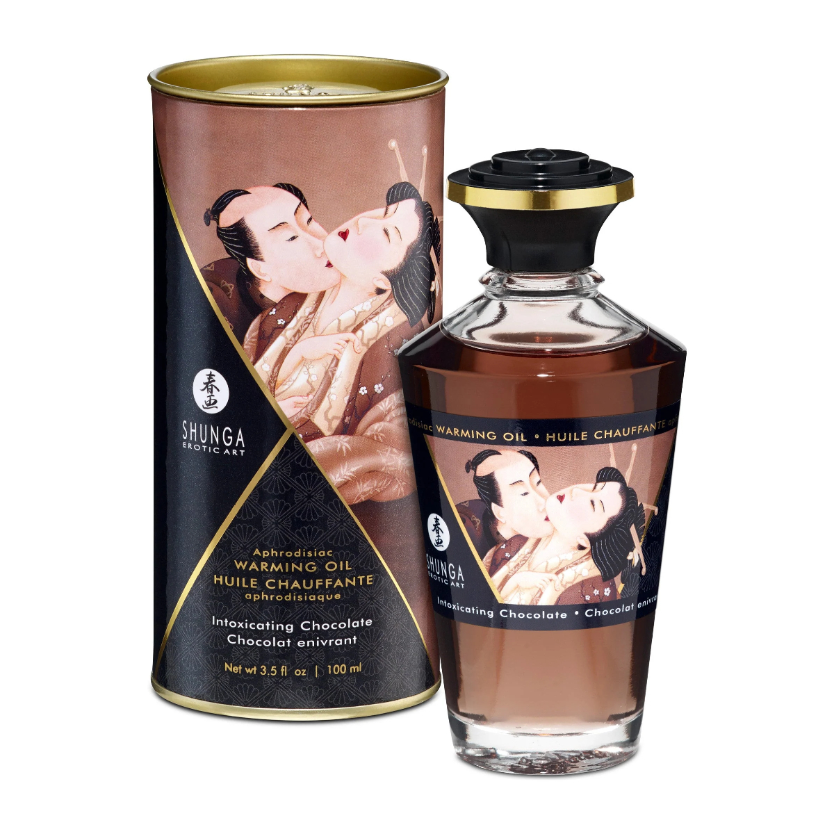 Shunga Aphrodisiac Warming Oil – ohrievací masážny olej, čokoláda