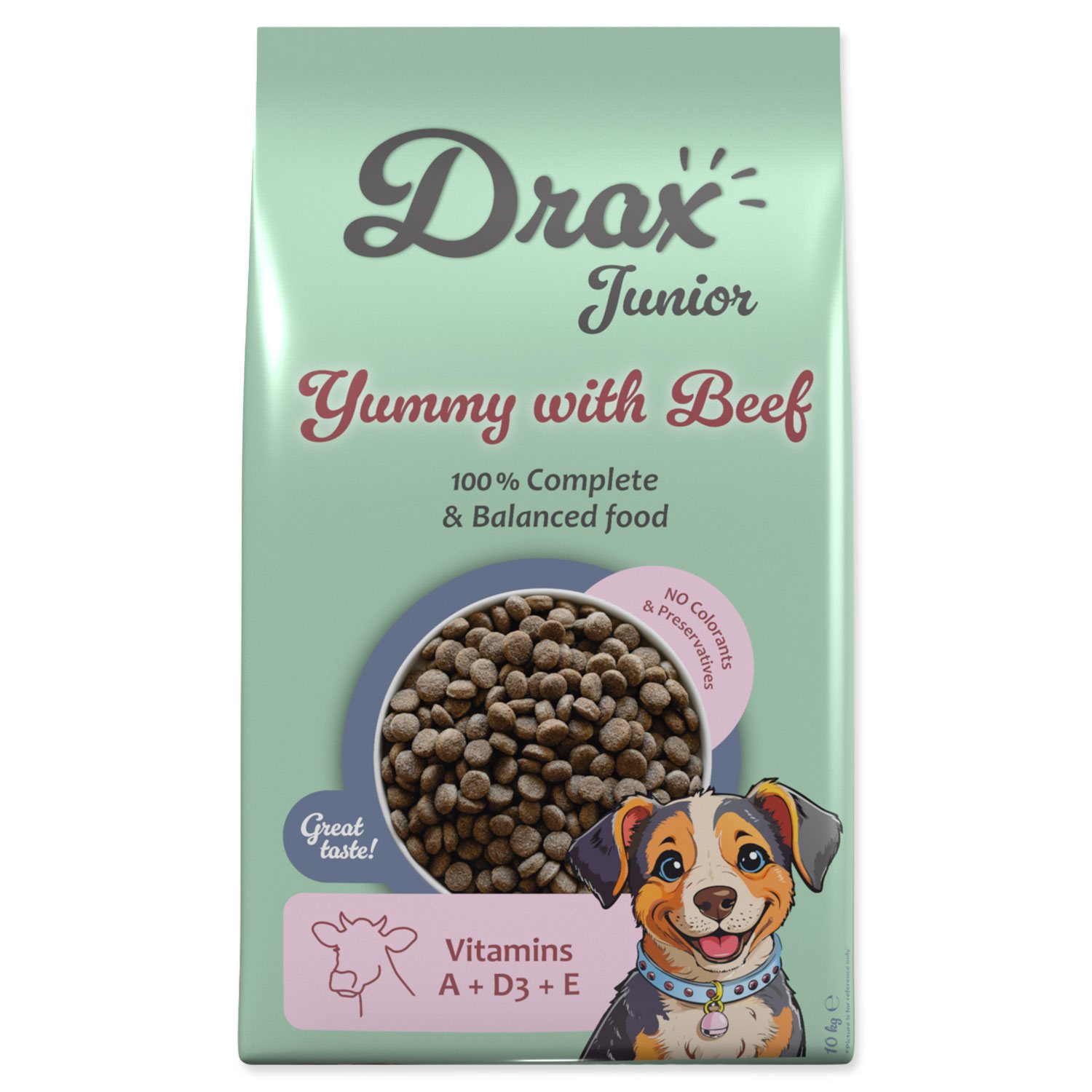 Drax Krmivo Junior s hovädzím mäsom 10kg