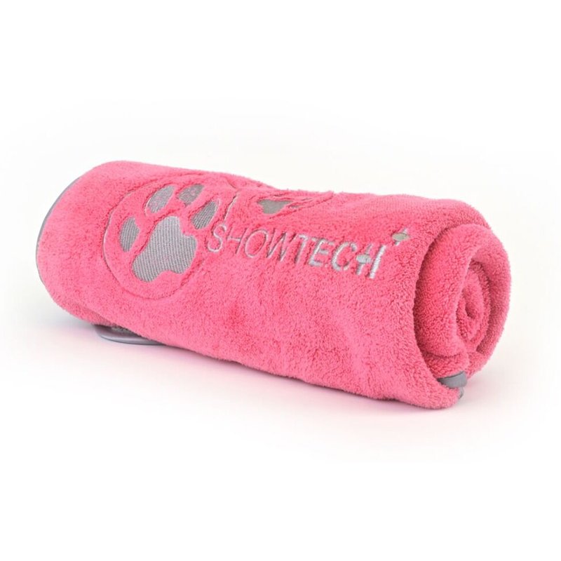 Show Tech Uterák Coral fleece pre psa alebo mačku ružovo-sivý