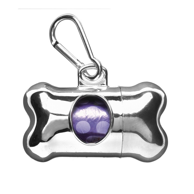 RECORD Zásobník na sáčky pre psov na výkaly lesklá kostička
