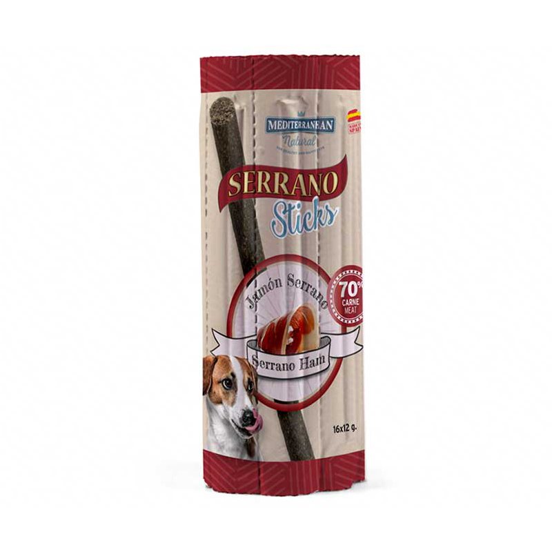 Mediterranean Tyčinky pre psy serrano šunka, 16 ks