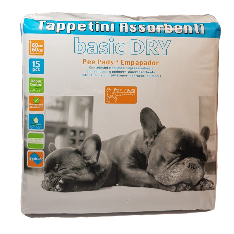 Pet tribe Absorbčné podložky pre psov Basic dry 15 ks, 60 x 60