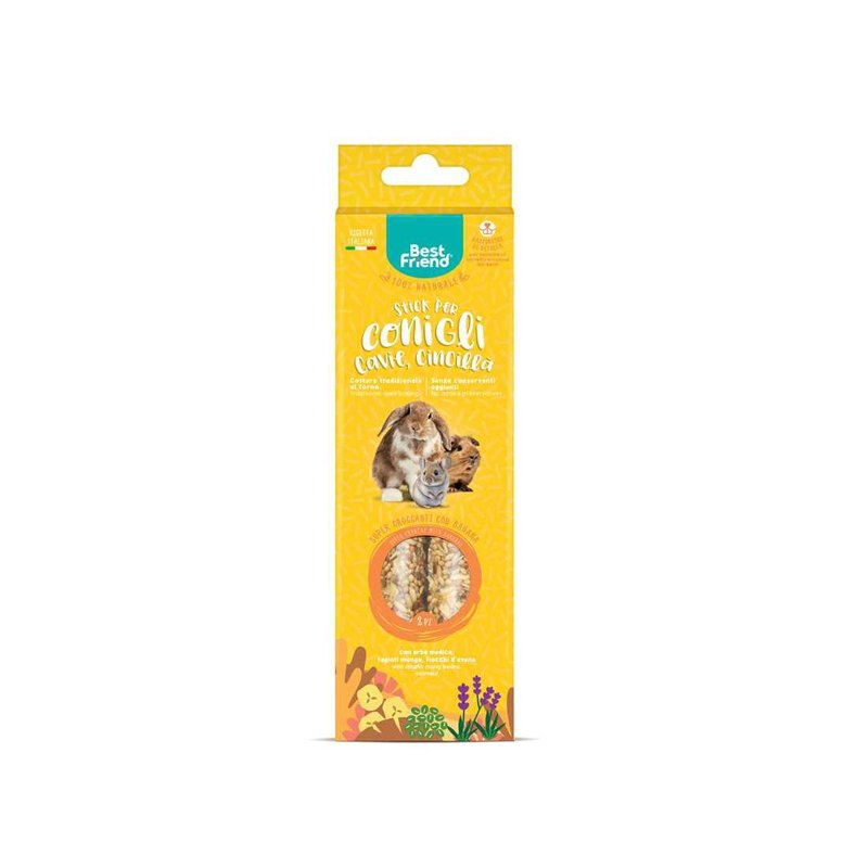 RECORD Prírodné tyčinky na občerstvenie pre králiky, morčatá a činčily 115 g, banán a lucerna