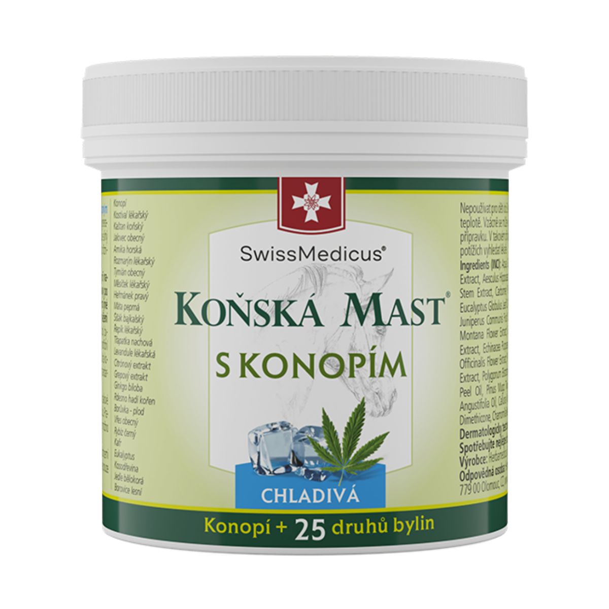 SwissMedicus Konská masť s konope chladivá - 75 ml - SwissMedicus