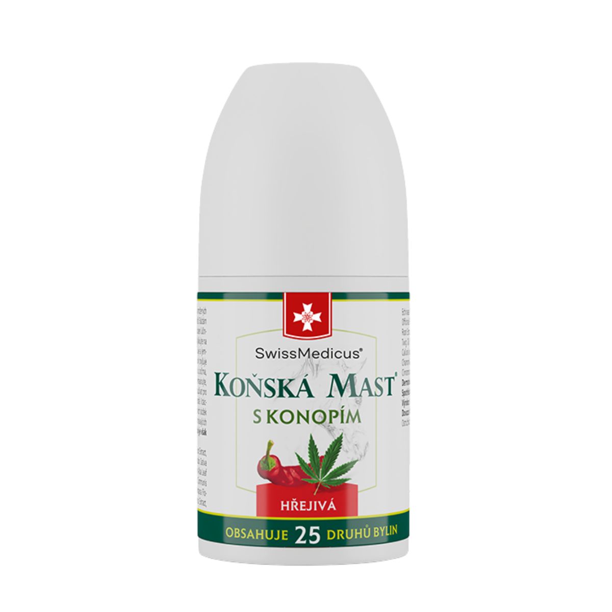 SwissMedicus Konská masť s konope hrejivá ROLL-ON - 90 ml - SwissMedicus
