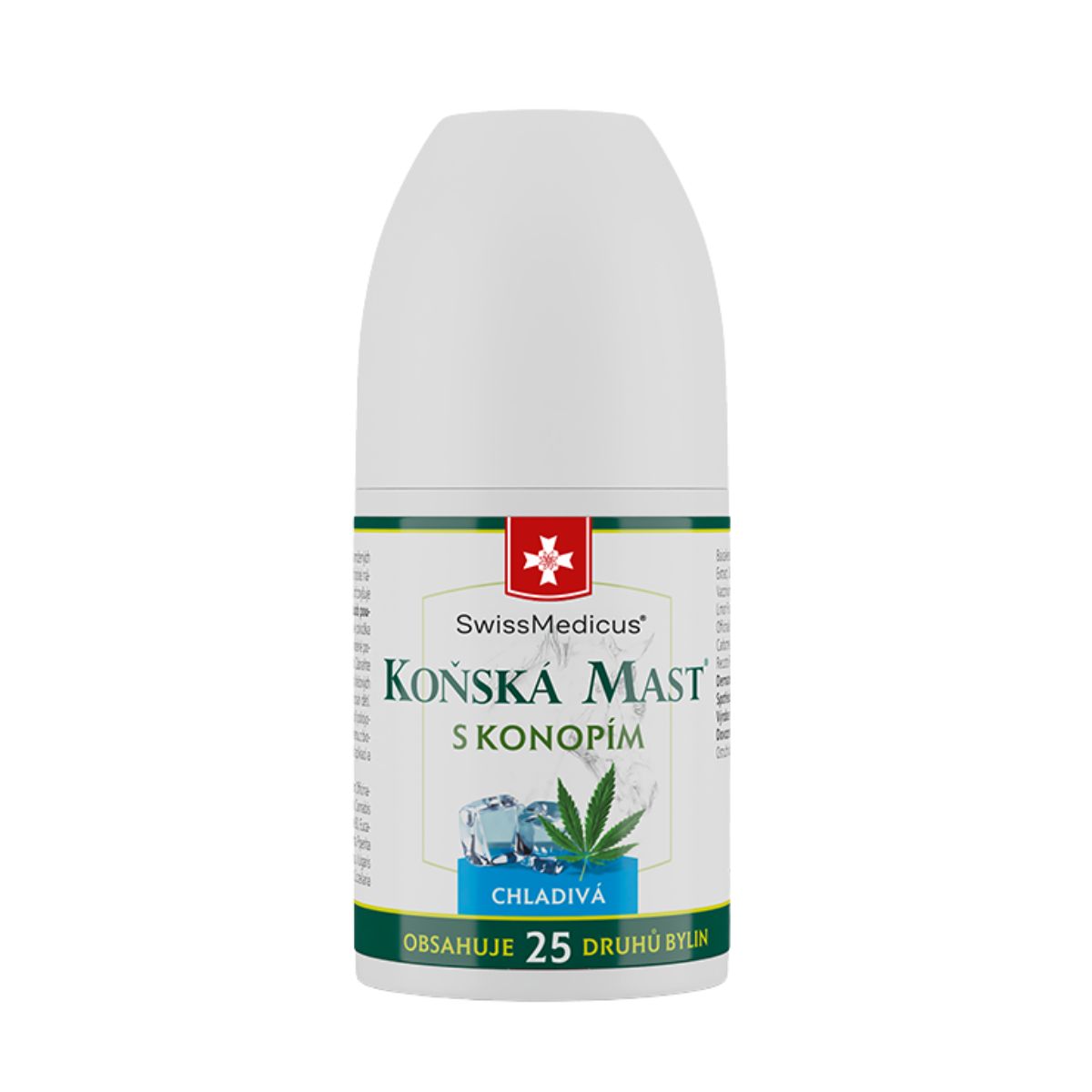 SwissMedicus Konská masť s konope chladivá ROLL-ON - 90 ml - SwissMedicus
