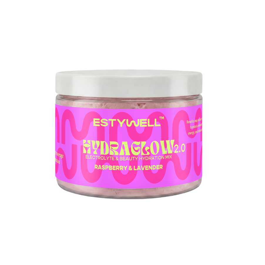ESTYWELL HYDRAGLOW 2.0 Elektrolyty Malina & Levanduľa 300 g