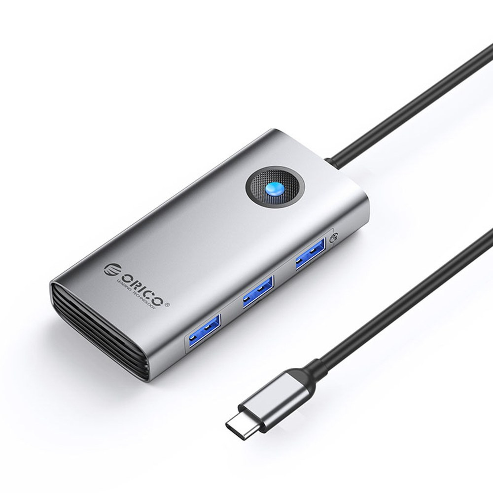 Orico Orico PW11 HUB adaptér USB-C - 3x USB 3.0 / 2x USB-C / HDMI 4K 0.2 m, čierny