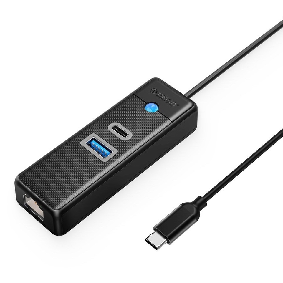 Orico Orico PWCUR-C3 HUB adaptér USB-C - USB 3.0 / USB-C / RJ45 0.5m, čierny
