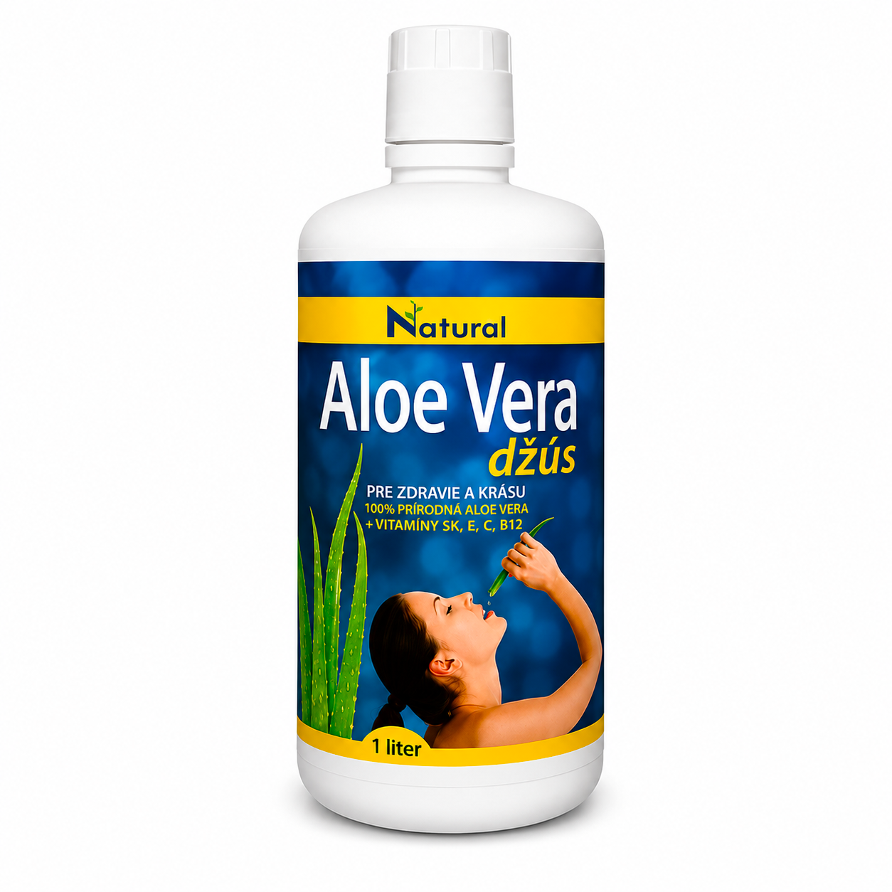 Natural Aloe vera tekutina - obohatená 100% šťava - 1 liter
