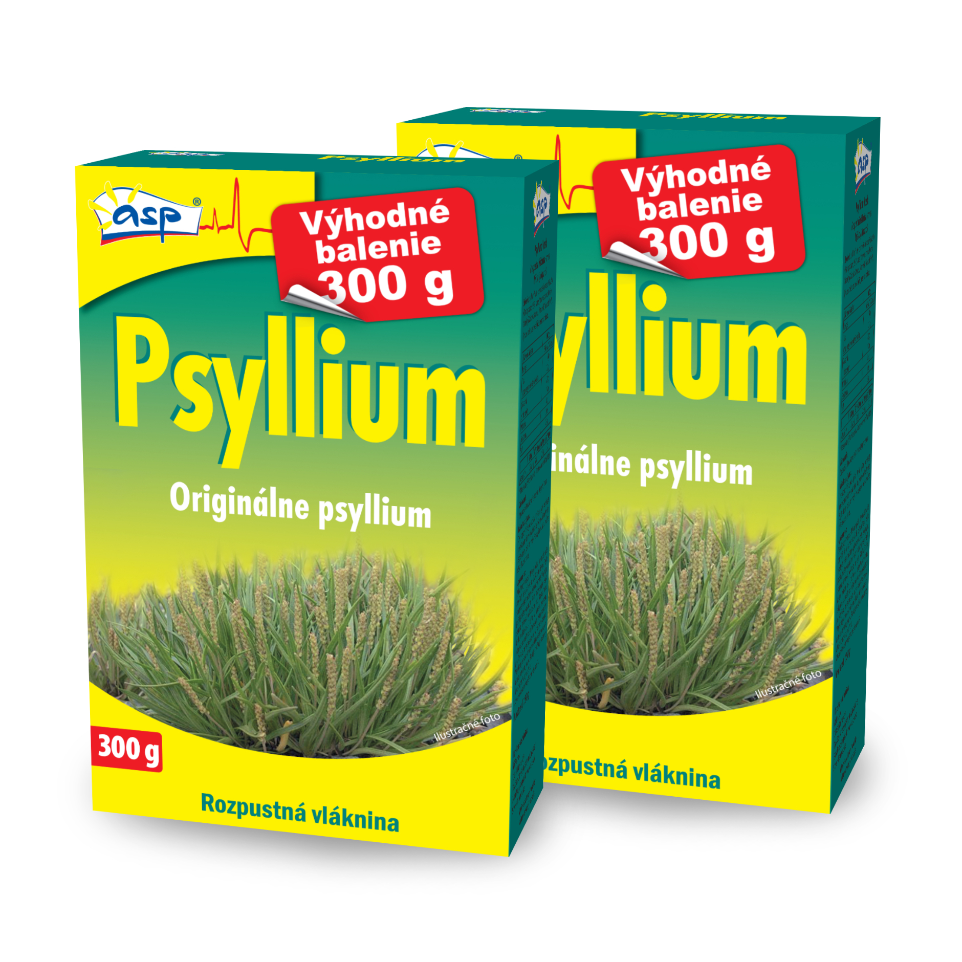 ASP ASP Psyllium Husk vláknina s vitamínom D 2 x 300 g