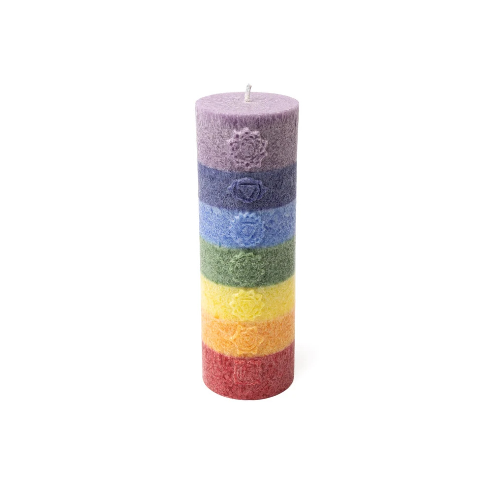 Yogi & Yogini Naturals Stearínová sviečka Chakra relief dúha bez vône 1ks