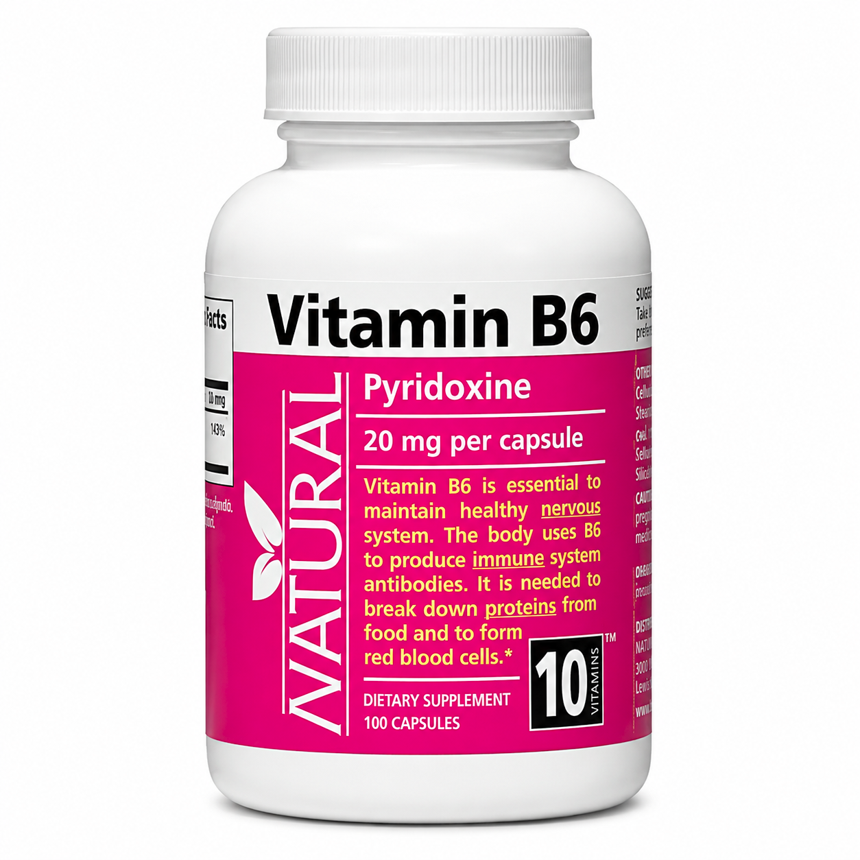 Natural Vitamín B6 - Pyridoxín - 20 mg - 100 kapsúl