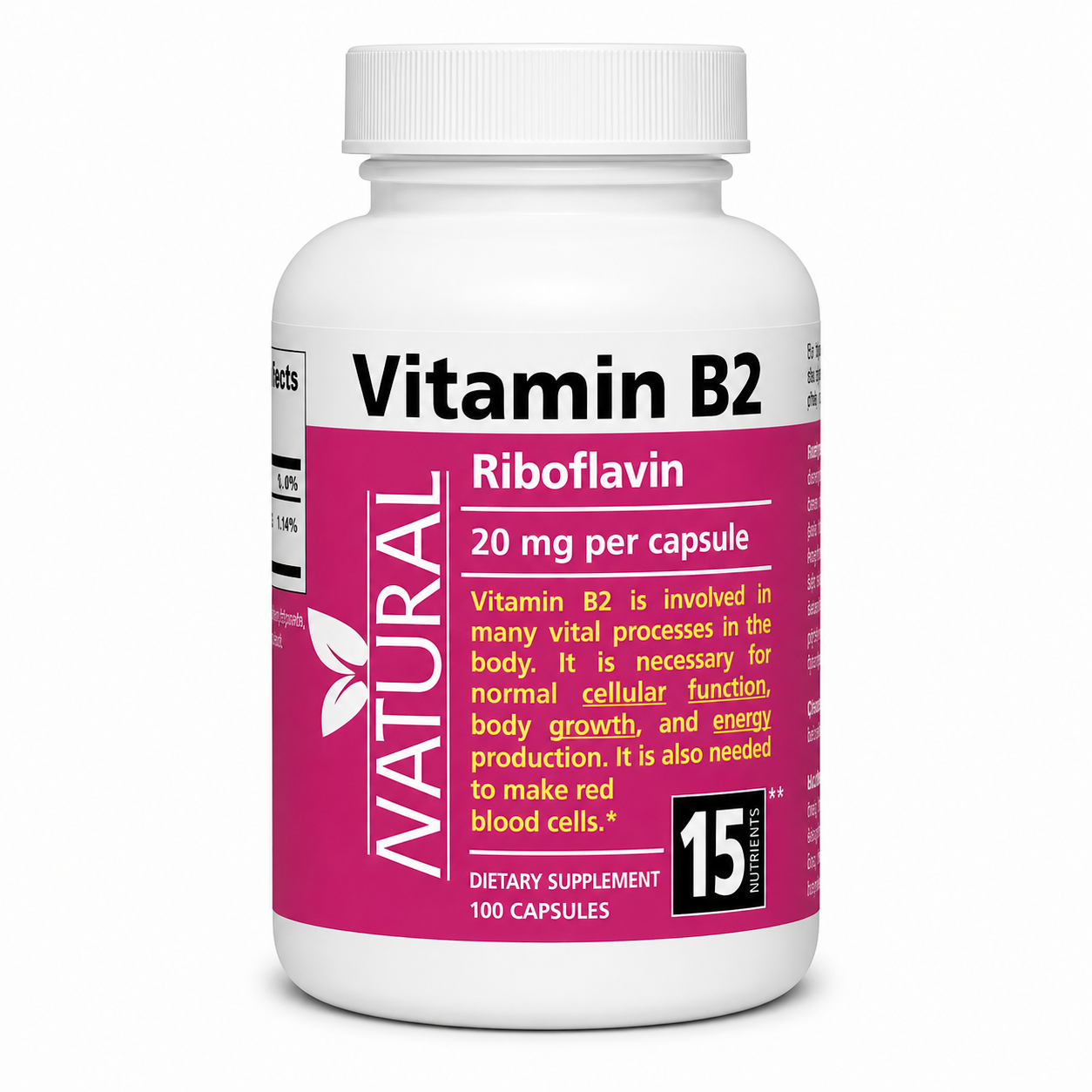 Natural Vitamín B2 - Riboflavín - 20 mg - 100 kapsúl