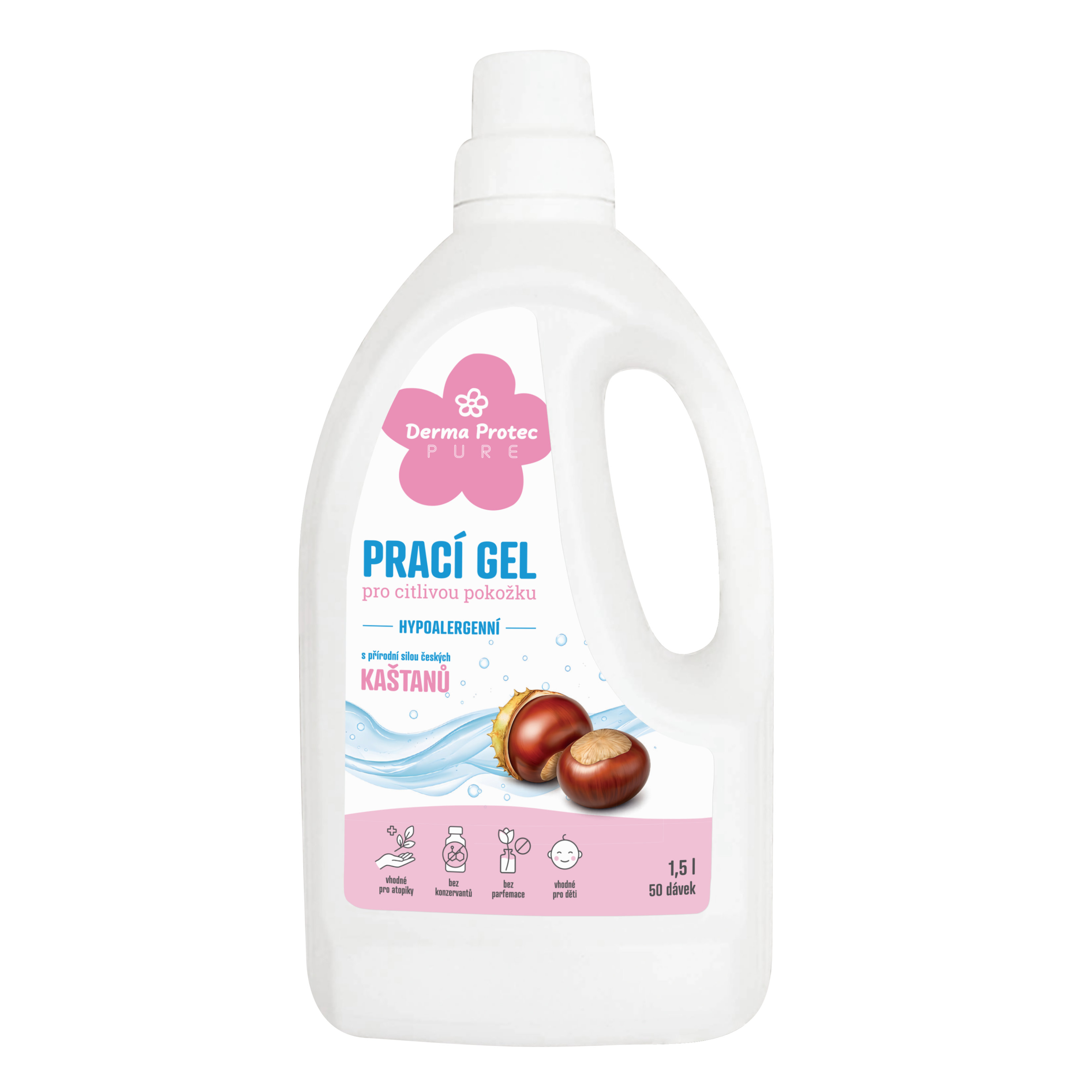 DermaProtec Pure Prací gél pre citlivú pokožku 1,5 l