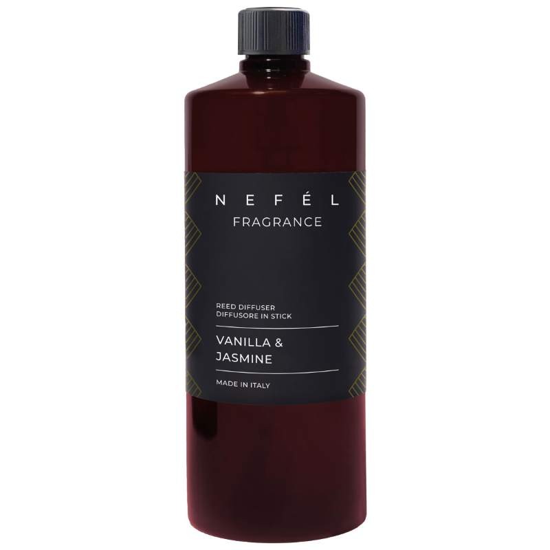 Nefél NEFÉL Fragrance interiérový tyčinkový difúzor - náhradná náplň, 1000ml, vôňa Vanilla & Jasmine (vanilka a jazmín)