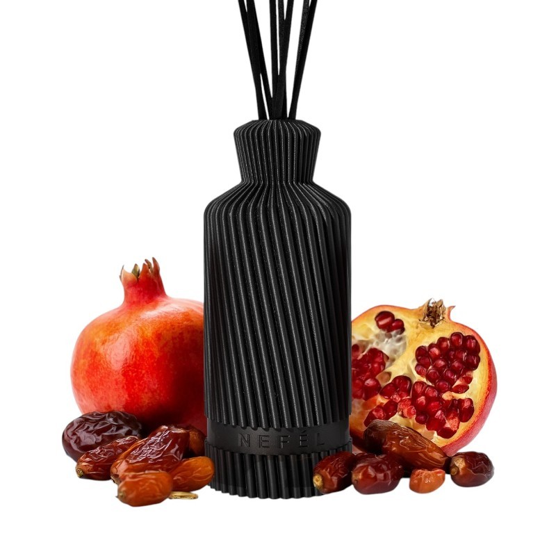 Nefél NEFÉL Fragrance Waves interiérový tyčinkový difúzor, 480ml, vôňa Date & Pomegranate (datle a granátové jablko)
