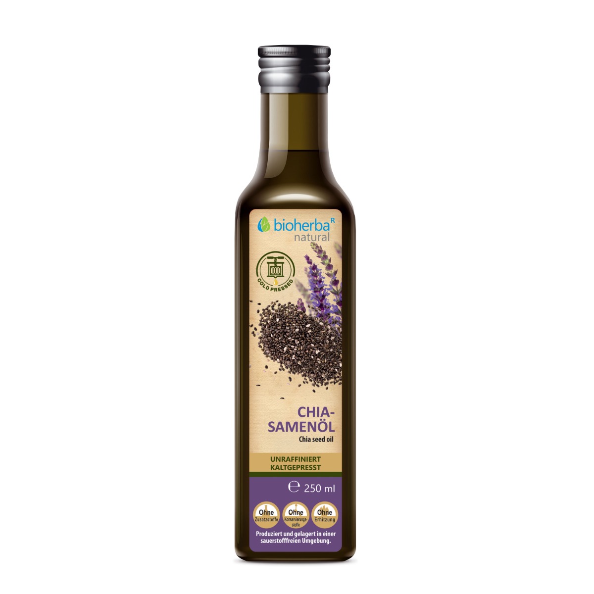 Bioherba Chia olej lisovaný za studena - 250 ml - Bioherba