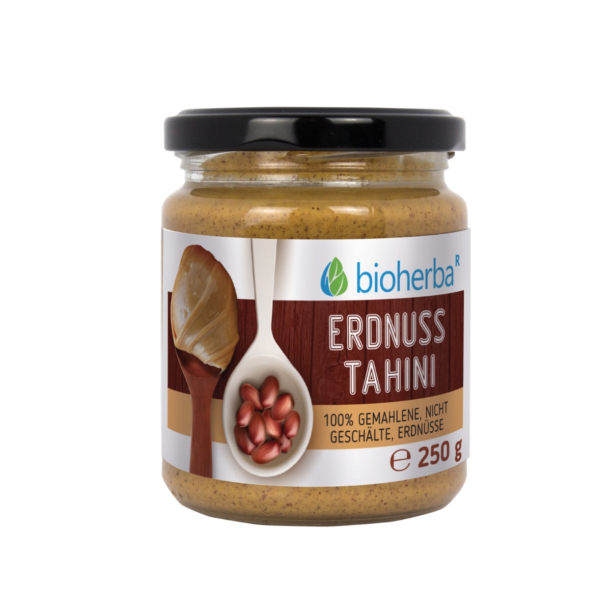 Bioherba 100 % arašidové tahini z mletých nelúpaných jadier – 250 g – Bioherba