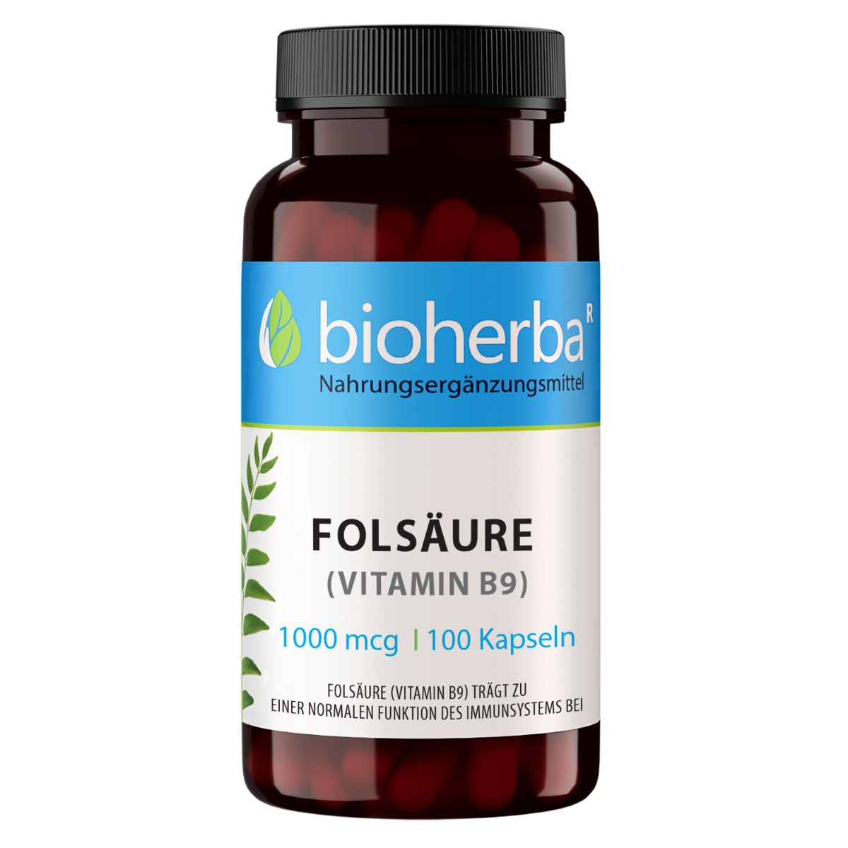 Bioherba Kyselina listová (vitamín B9) 1000 mcg – 100 kapsúl – Bioherba