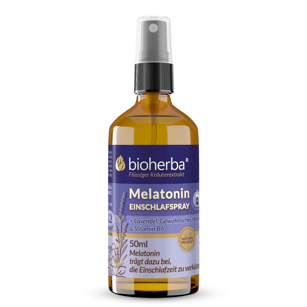 Bioherba Melatonín sprej na spanie s levanduľou, chmeľom a vitamínom B6 - 50 ml - Bioherba