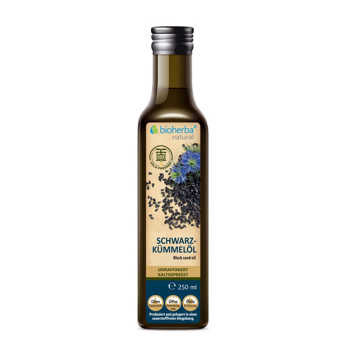 Bioherba Olej z čiernej rasce lisovaný za studena, nerafinovaný - 250 ml - Bioherba