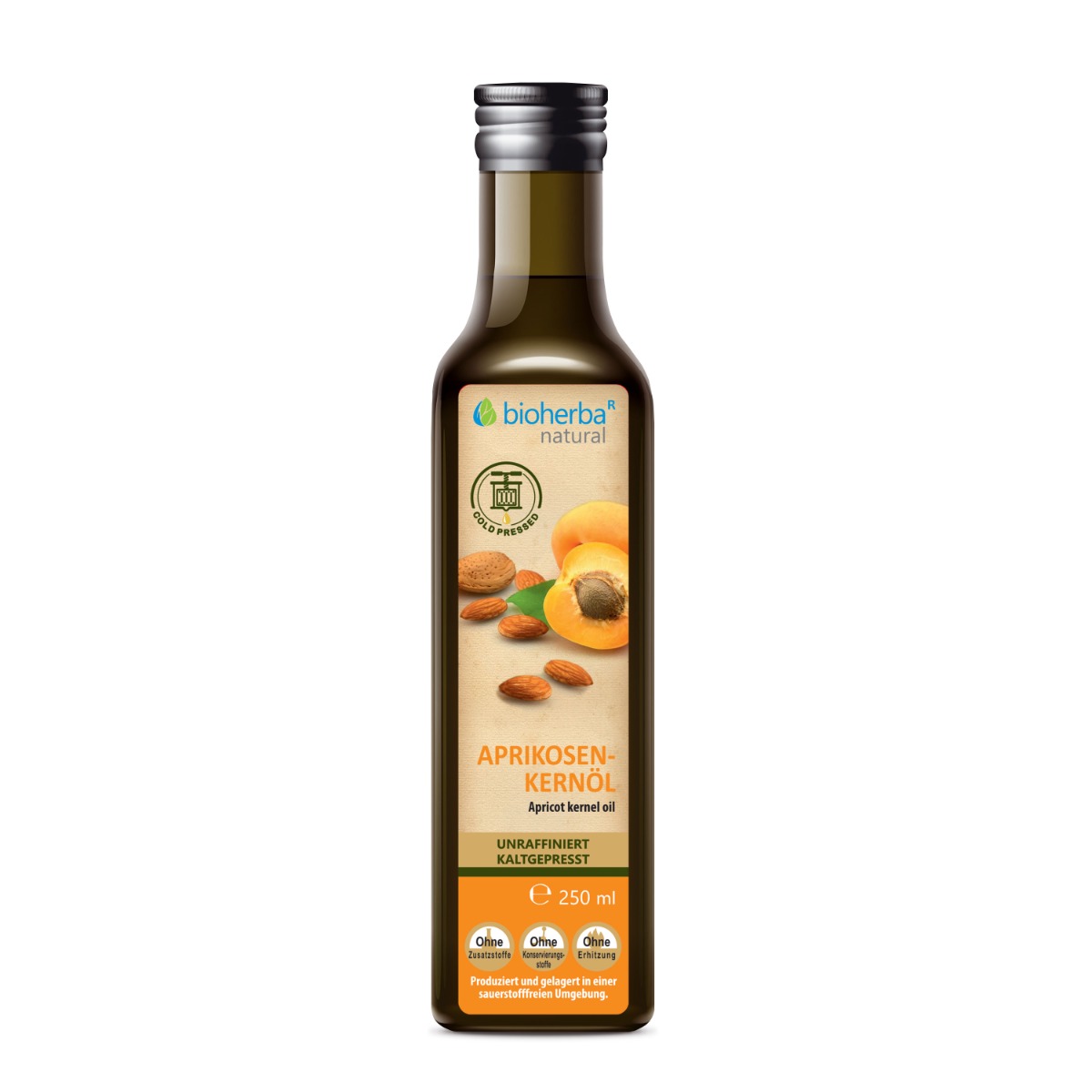 Bioherba Marhuľový olej z jadier lisovaný za studena - 250 ml - Bioherba