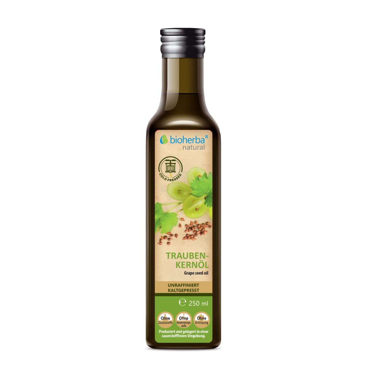 Bioherba Hroznový olej lisovaný za studena - 250 ml - Bioherba