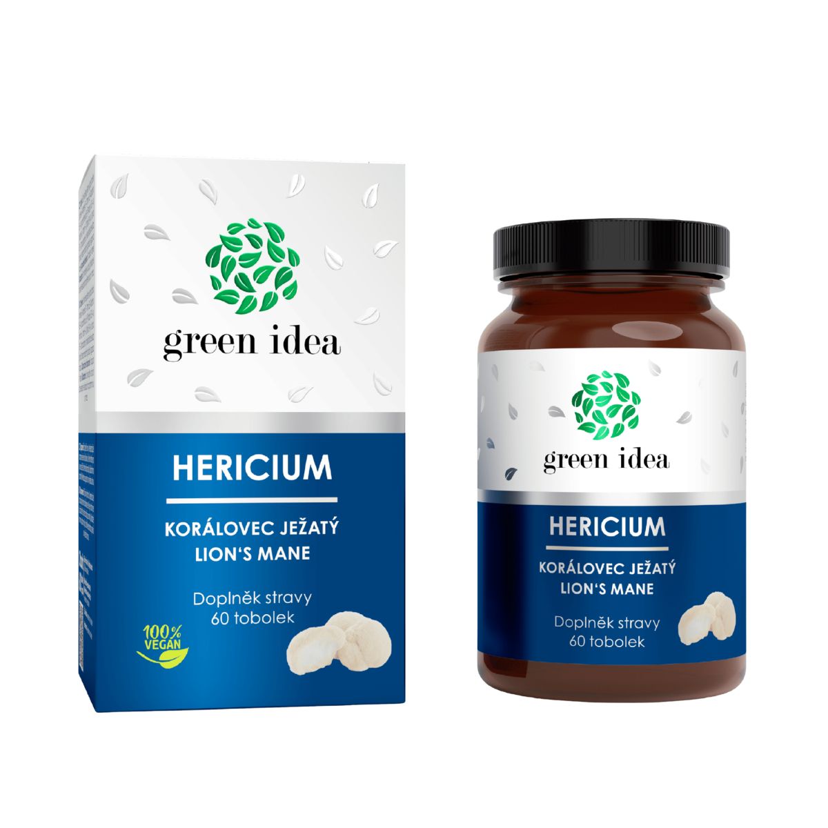 Green idea Hericium – koralovec ježovitý – kapsuly 60 ks - Green idea