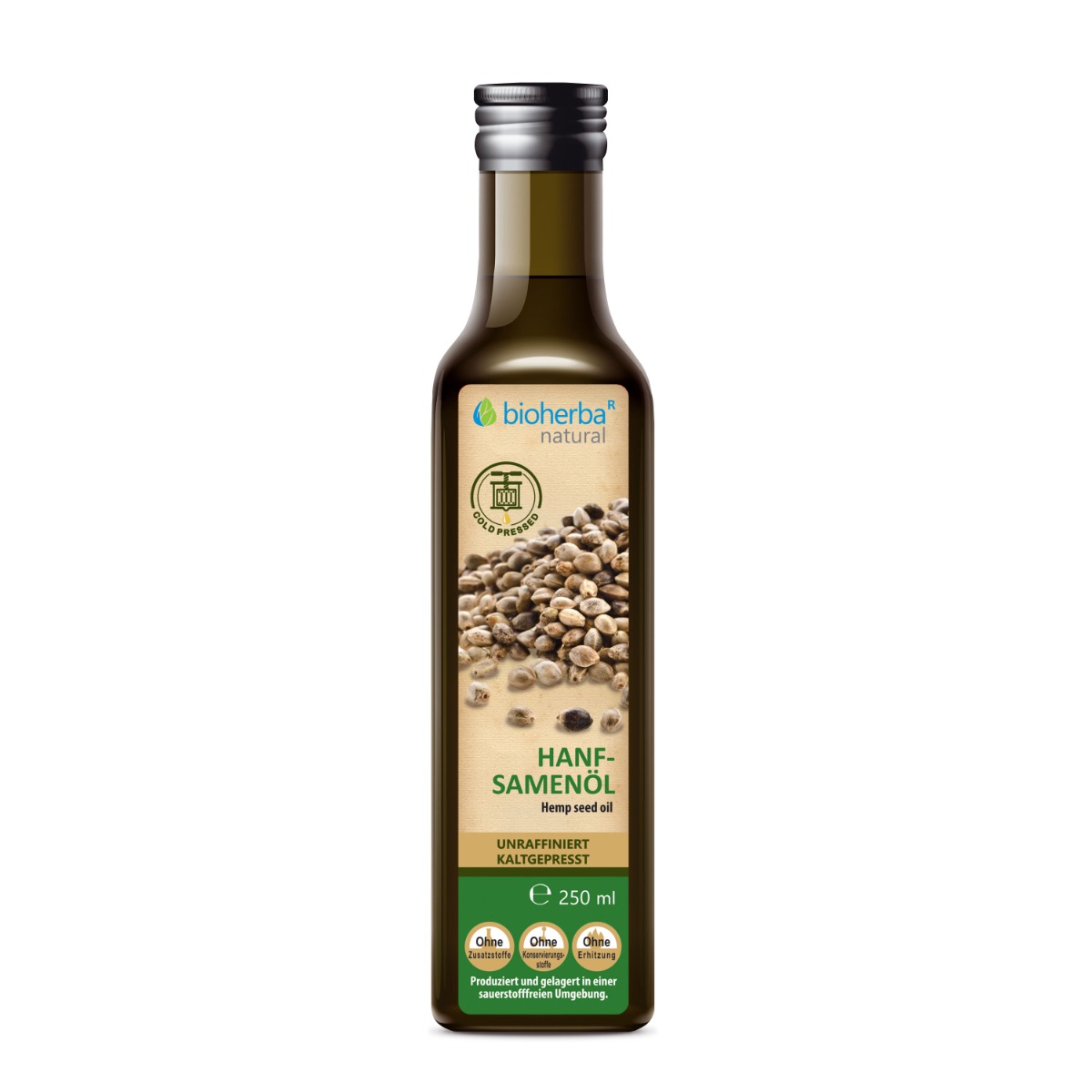 Bioherba Konopný olej lisovaný za studena - 250 ml - Bioherba