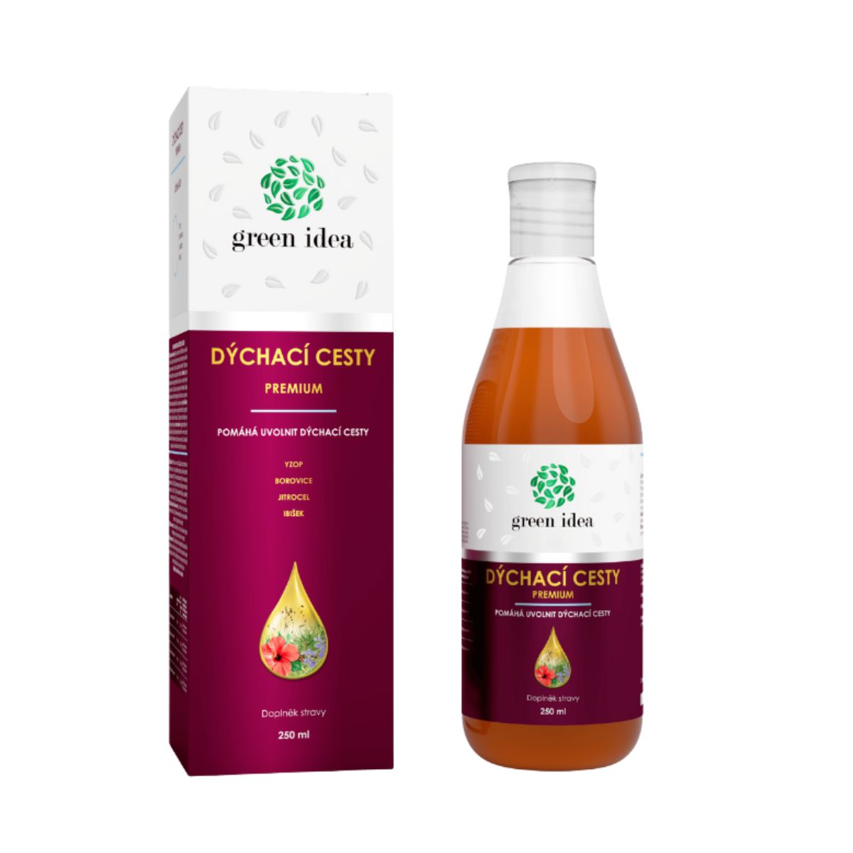 Green idea Dýchacie cesty premium 250 ml - Green idea